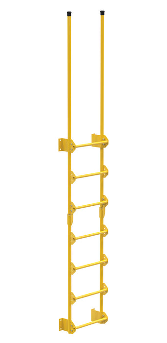 Vestil DKL-7 Steel Walk Through Dock Ladder 7 Step 300 lb. Capacity Yellow