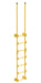 Vestil DKL-7 Steel Walk Through Dock Ladder 7 Step 300 lb. Capacity Yellow