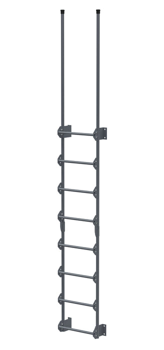 Vestil DKL-8-GYSG Steel Walk Through Dock Ladder 8 Step 300 lb. Capacity Gray Semi Gloss