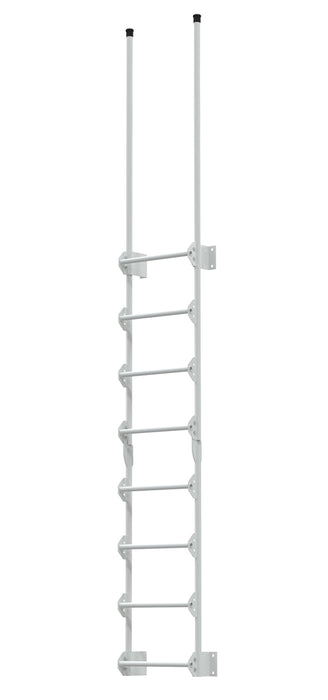 Vestil DKL-8-WT Steel Walk Through Dock Ladder 8 Step 300 lb. Capacity White