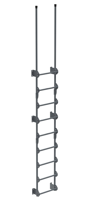 Vestil DKL-9-GYSG Steel Walk Through Dock Ladder 9 Step 300 lb. Capacity Gray Semi Gloss