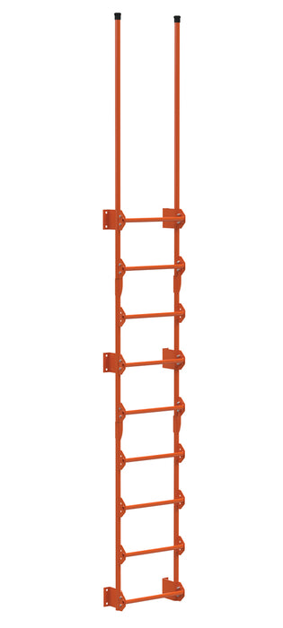 Vestil DKL-9-OR Steel Walk Through Dock Ladder 9 Step 300 lb. Capacity Orange