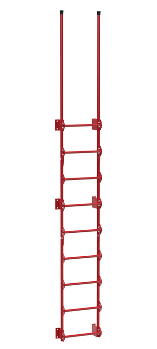 Vestil DKL-9-RD Steel Walk Through Dock Ladder 9 Step 300 lb. Capacity Red