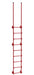 Vestil DKL-9-RD Steel Walk Through Dock Ladder 9 Step 300 lb. Capacity Red
