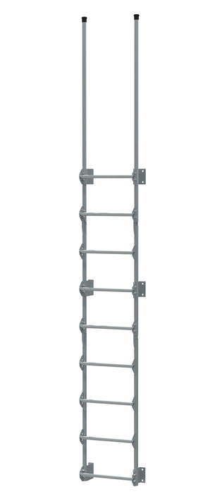 Vestil DKL-9-SL Steel Walk Through Dock Ladder 9 Step 300 lb. Capacity Silver