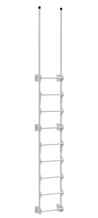 Vestil DKL-9-WT Steel Walk Through Dock Ladder 9 Step 300 lb. Capacity White