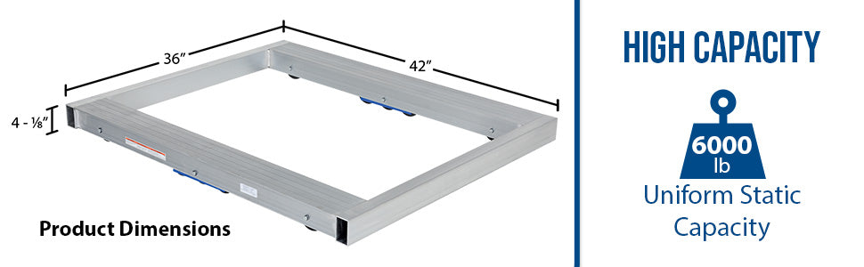 Vestil DOL-3642-8T aluminum pallet dolly with tilt feature overview 2