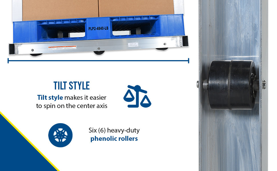 Vestil DOL-4048-6T aluminum pallet dolly with tilt feature overview 2