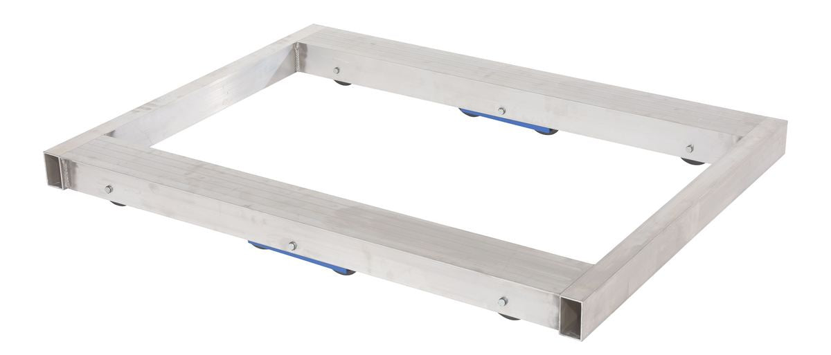 Vestil DOL-4048-8T Aluminum Pallet Dolly with Tilt 40 in. x 48 in. 6,000 lb. Capacity Silver