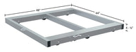 Vestil DOL-4248-6NT-FL aluminum pallet dolly with floor lock dimensions diagram