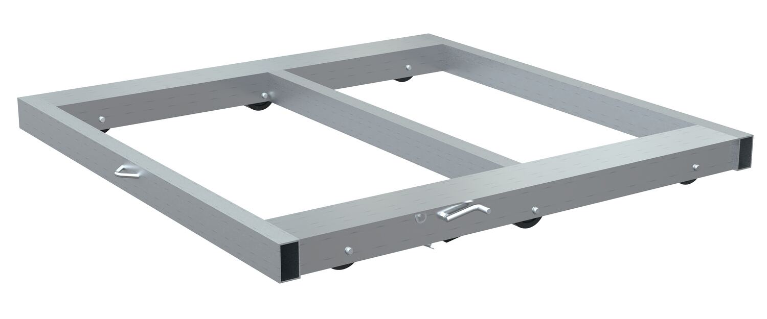 Vestil DOL-4848-6T-FL Aluminum Pallet Dolly With Tilt & Floor Lock 48 in. x 48 in. 4,000 lb. Capacity Silver