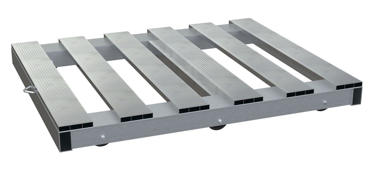 Vestil DOL-PT-4048-6T Aluminum Pallet Dolly with Pallet Top and Tilt 40 in. x 48 in. 4,000 lb. Capacity Silver