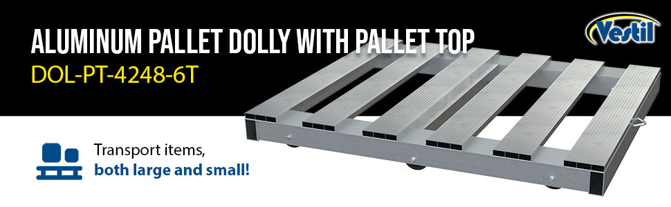 Vestil DOL-PT-4248-6T aluminum pallet dolly with pallet top and tilt feature overview 3