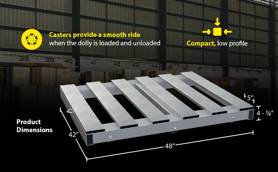 Vestil DOL-PT-4248-6T aluminum pallet dolly with pallet top and tilt feature overview 2