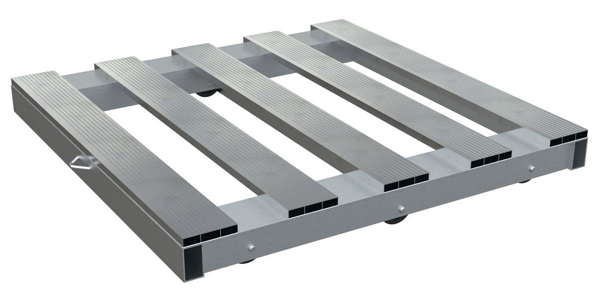Vestil DOL-PT-4848-6NT Aluminum Pallet Dolly with Pallet Top 48 in. x 48 in. 4,000 lb. Capacity Silver