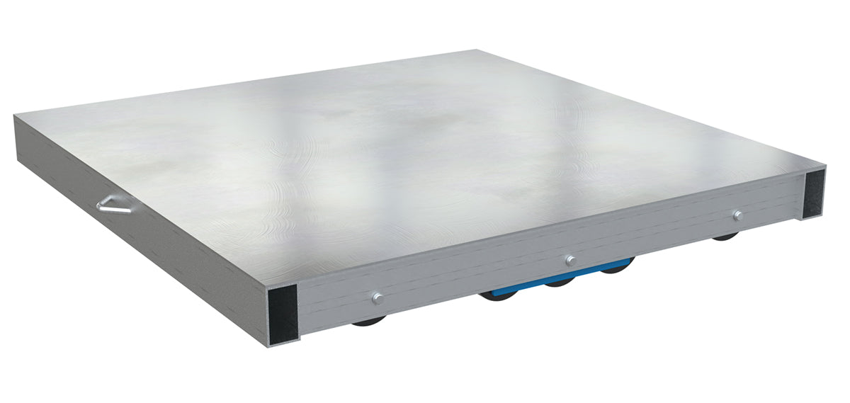 Vestil DOL-ST-3636-10T Aluminum Pallet Dolly with Solid Top Tilt 36 in. x 36 in. 8,000 lb. Capacity Silver
