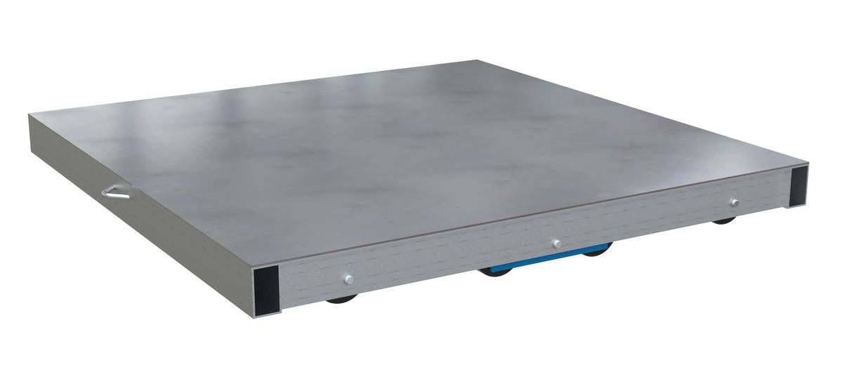 Vestil DOL-ST-3636-8T Aluminum Pallet Dolly with Solid Top Tilt 36 in. x 36 in. 6,000 lb. Capacity Silver
