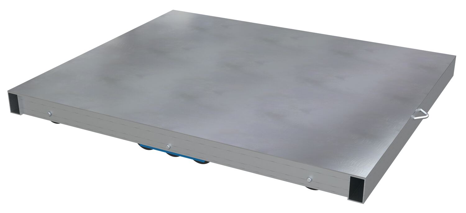 Vestil DOL-ST-3642-10T Aluminum Pallet Dolly with Solid Top Tilt 36 in. x 42 in. 8,000 lb. Capacity Silver