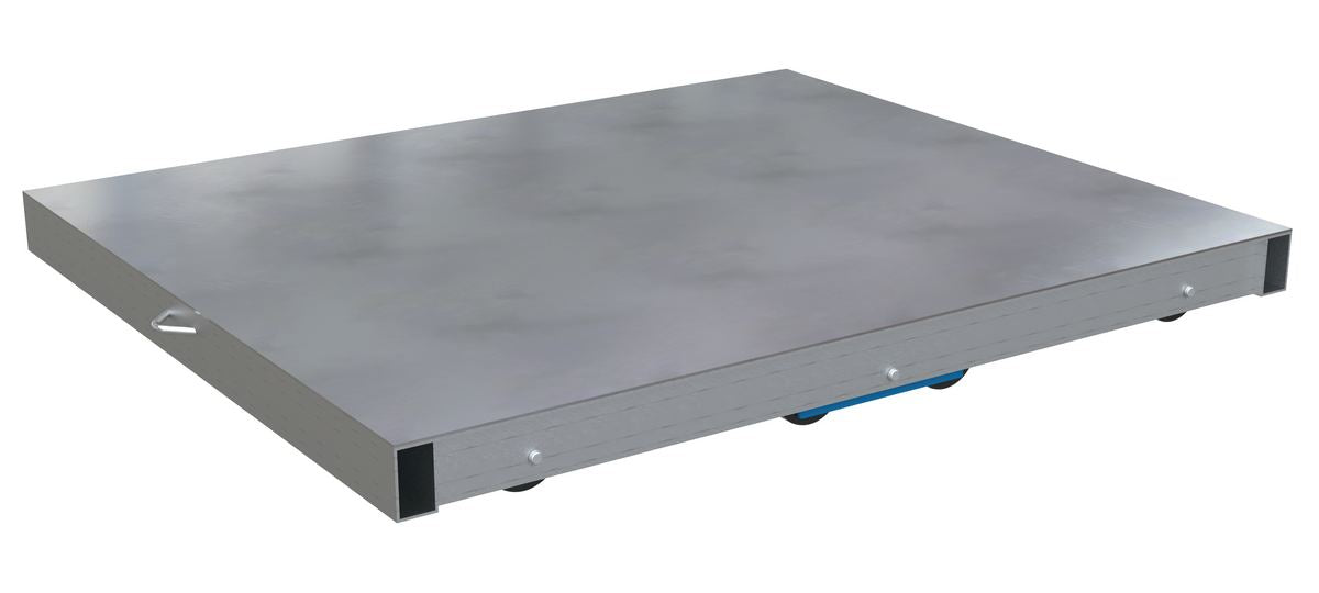 Vestil DOL-ST-3642-8T Aluminum Pallet Dolly with Solid Top Tilt 36 in. x 42 in. 6,000 lb. Capacity Silver