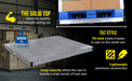 Vestil DOL-ST-3642-8T aluminum pallet dolly with solid top tilt feature overview 3
