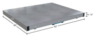 Vestil DOL-ST-3642-8T aluminum pallet dolly with solid top tilt dimensions diagram