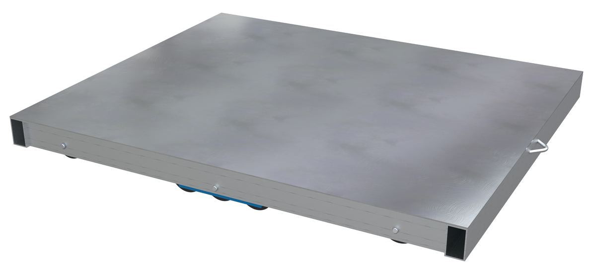 Vestil DOL-ST-4048-10T Aluminum Pallet Dolly with Solid Top Tilt 40 in. x 48 in. 8,000 lb. Capacity Silver