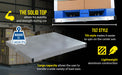 Vestil DOL-ST-4248-6T aluminum pallet dolly with solid top tilt feature overview 2