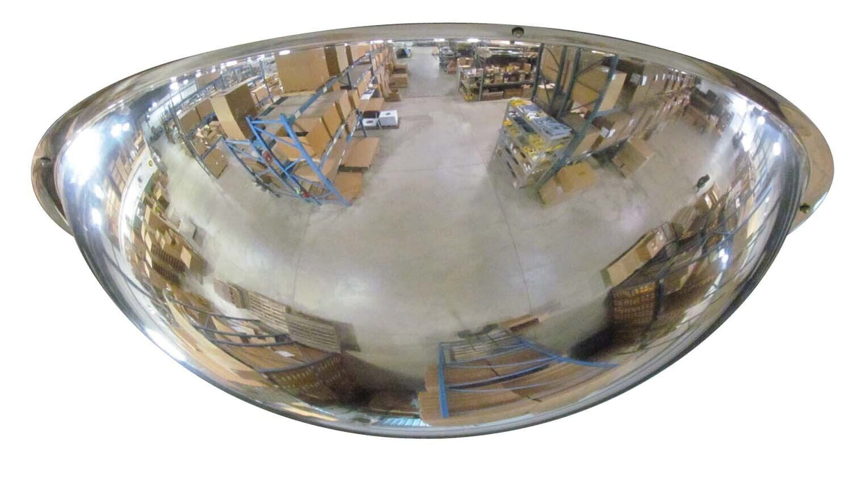 Vestil DOME-32 Acrylic Industrial Dome Mirror 34 in. Diameter 360 Degrees 36+ ft. Viewing Distance Covered Silver