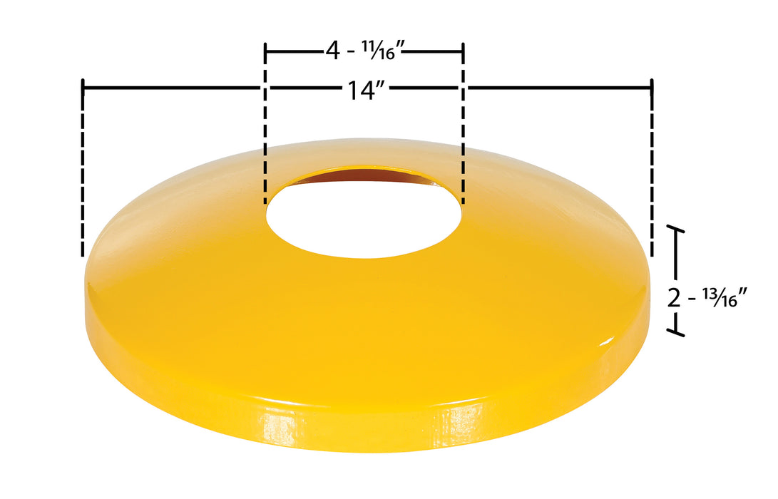 Vestil DOME-4.5 steel protective dome cover for dimensions diagram