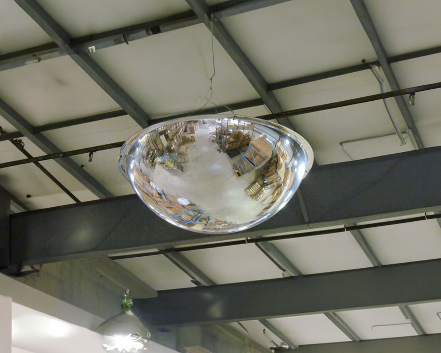 Vestil DOME-48 Acrylic Industrial Dome Mirror 48 in Diameter 360 Degrees 48+ Ft Viewing Distance Silver