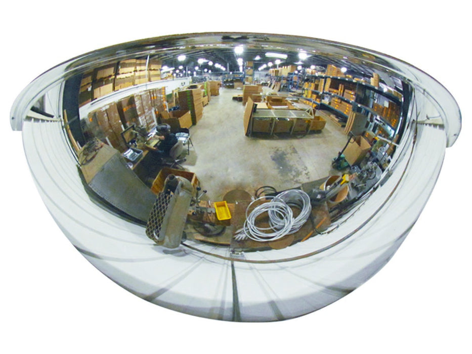 Vestil DOME-H26 Acrylic Industrial Dome Mirror 28 in. Diameter 180 Degrees Distance Covered 30+ ft. Viewing Distance Silver