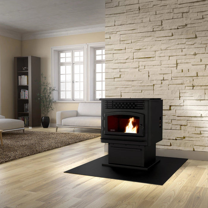 Drolet Eco-55 Pellet Stove With 4" Basement Venting Kit DP00070KVB Drolet