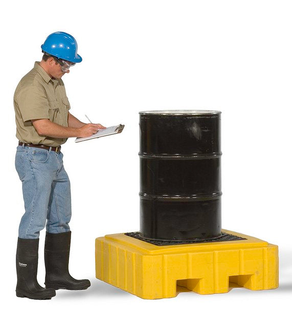 Vestil DR-1-UT Polyethylene Ultra Spill Pallet 1 Drum Capacity 800 lb. Yellow