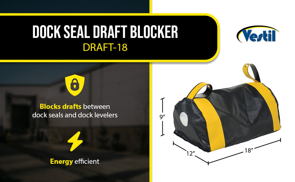 Vestil DRAFT-18 vinyl dock seal draft blocker feature overview 1