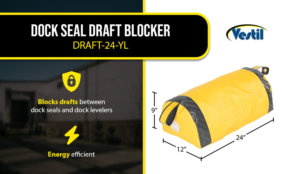 Vestil DRAFT-24-YL vinyl dock seal draft blocker feature overview 1