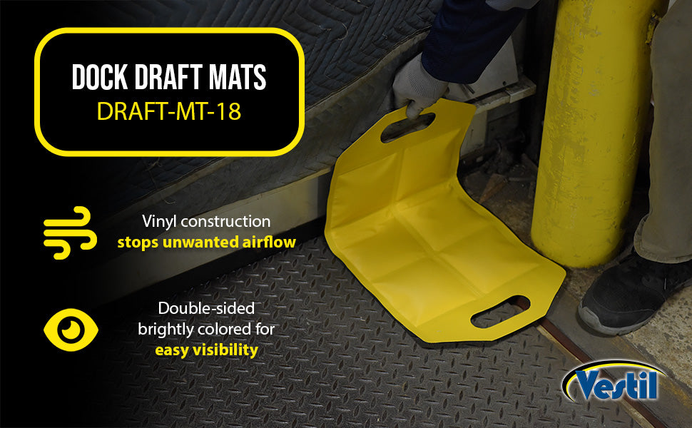 Vestil DRAFT-MT-18 vinyl dock draft mats feature overview 1