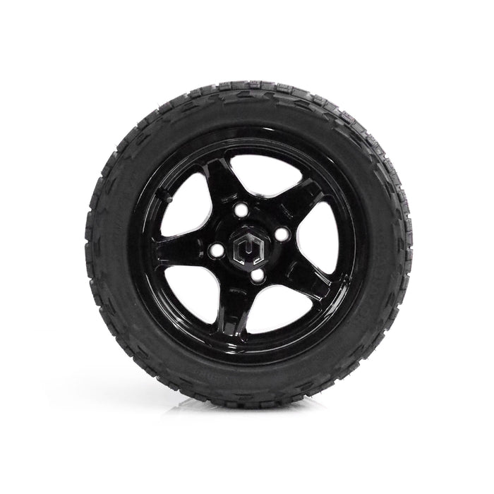 MODZ Drift 12x7 Glossy Black & X Comp X/T Tire Combo golf cart wheel and tire – view 7