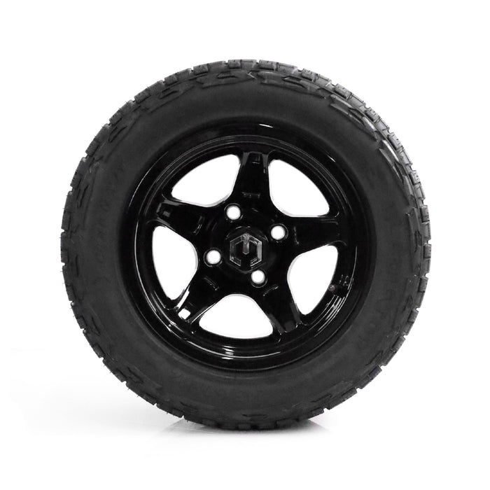 MODZ Drift 12x7 Glossy Black & X Comp X/T Tire Combo golf cart wheel and tire – view 9