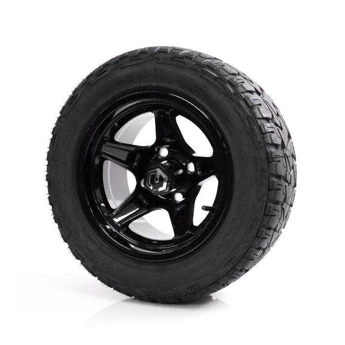 MODZ Drift 12x7 Glossy Black & X Comp X/T Tire Combo golf cart wheel and tire – view 8