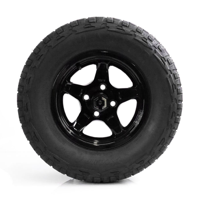 MODZ Drift 12x7 Glossy Black & X Comp X/T Tire Combo golf cart wheel and tire – view 5