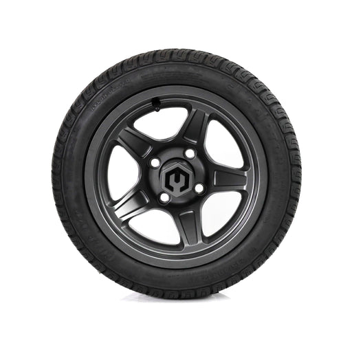 MODZ Drift 12x7 Gunmetal & Gladiator Golf A/P Tire Combo golf cart wheel and tire