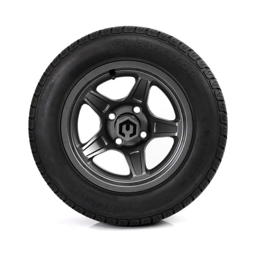 MODZ Drift 12x7 Gunmetal & Gladiator Golf A/P Tire Combo golf cart wheel and tire – view 2