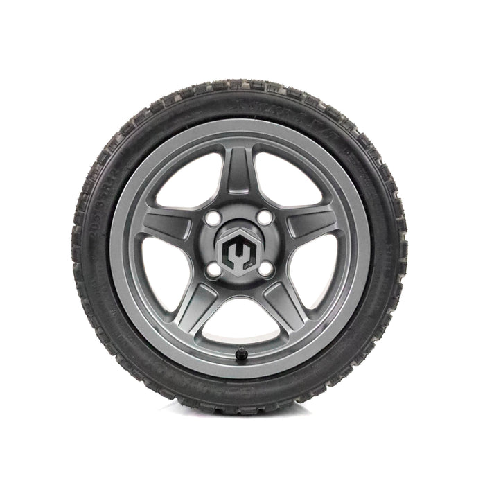 MODZ Drift 12x7 Gunmetal & X Comp X/T Tire Combo golf cart wheel and tire – view 3