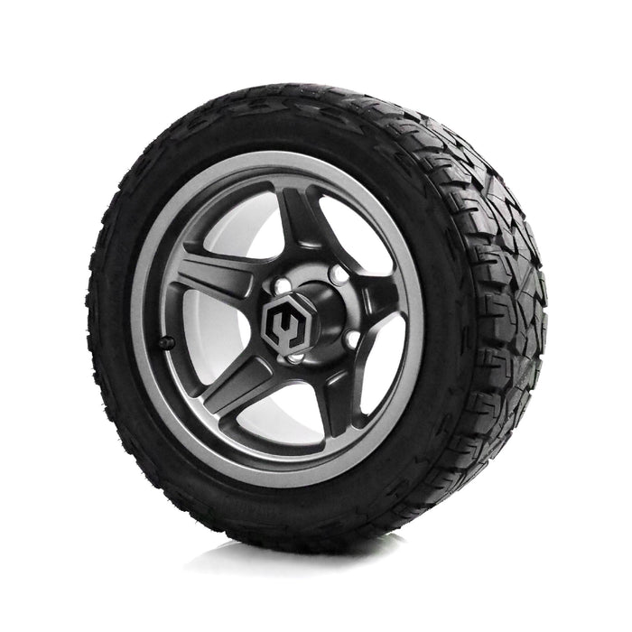 MODZ Drift 12x7 Gunmetal & X Comp X/T Tire Combo golf cart wheel and tire – view 4