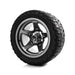 MODZ Drift 12x7 Gunmetal & X Comp X/T Tire Combo golf cart wheel and tire – view 4