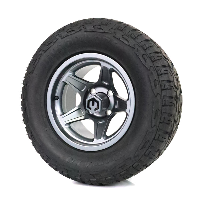 MODZ Drift 12x7 Gunmetal & X Comp X/T Tire Combo golf cart wheel and tire – view 6