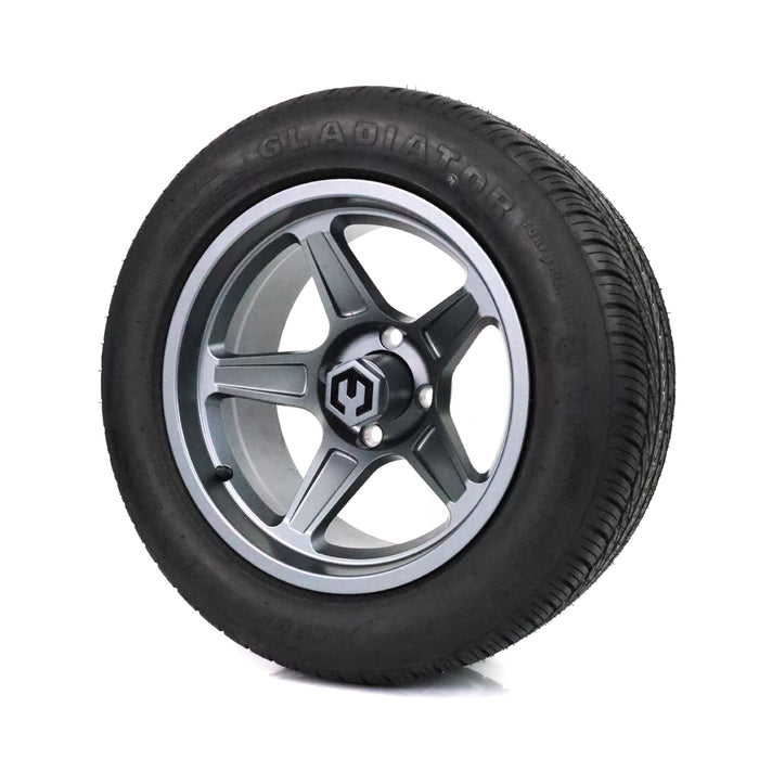 MODZ Drift 14x7 Gunmetal & X Comp H/T Tire Combo golf cart wheel and tire – view 4