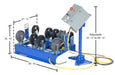 Vestil DRM-H-3055 steel horizontal drum roller mixer dimensions diagram