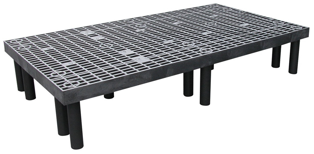 Vestil DRP-V-6636 Polyethylene Vented Top Dunnage Rack 66 in. x 36 in. 1,500 lb. Capacity Black