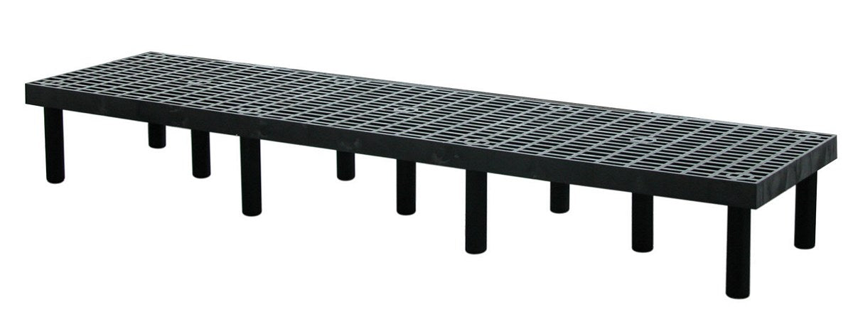 Vestil DRP-V-9624 Polyethylene Vented Top Dunnage Rack 96 in. x 24 in. 1,400 lb. Capacity Black
